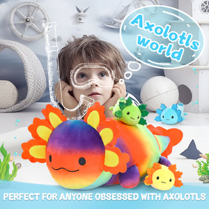 Haute qualité étreignant mère et bébé Axolotl peluche jouet ensemble oreiller en peluche pour l'autisme enfants idée cadeau Squishy <span class=keywords><strong>salamandre</strong></span> - Product Image 4