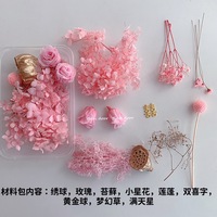 Kit de matériaux DIY de fleurs séchées colorées fantaisie, fleurs préservées pour la décoration de gâteaux, cadre photo, fournitures artisanales, décoration de cadeaux
