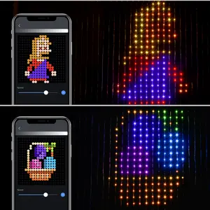 Weihnachtsparty intelligentes Rgb Pixel adressierbare Vorhanglichter Vorhanglichter App-Steuerung Led Pixel Zelt Vorhang Hochzeit mit Licht