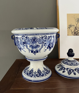 Décoration de magasin Céramique bleu et <span class=keywords><strong>blanc</strong></span> Faïence bleu peint Gingembre Couvercle Pot hollandais Vase balustre en céramique et couvercle - Product Image 5