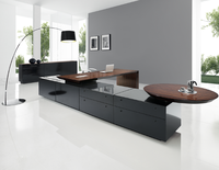 Bureau de direction Design de luxe pour PDG de style commercial moderne Bureau de direction en forme de L pour le bureau, l'école, l'hôpital.