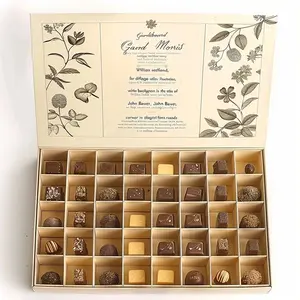 2024 пустая Золотая фольга логотип магнитные конфеты упаковка для шоколада картонная упаковка для шоколада на заказ коробка для упаковки шоколада с разделениями