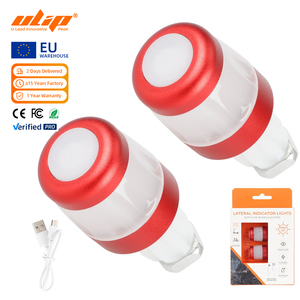 Ulip <b>LED</b> Signal <b>Light</b> Electric Scoot Handlebar End <b>Plugs</b> Turn <b>Lights</b> 2 PCS Red White with USB Cable Side warning Lamp - Product Image 1