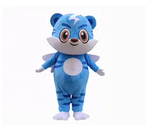 Funtoys Blue Tiger Animal Cartoon Mascot Costume Navidad y Pascua Disfraz de actuación publicitaria a gran escala Disfraz de muñeca