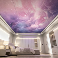 Panneau acoustique personnalisé imprimé avec un ciel étoilé, 1200x600mm, système d'éclairage à fibres optiques