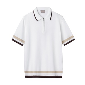 Nuova T-shirt Casual da <span class=keywords><strong>Uomo</strong></span> Estiva Personalizzata in Maglia a Maniche Corte, Tinta Unita, Anti-Pilling, per <span class=keywords><strong>Polo</strong></span> in Maglia - Product Image 3