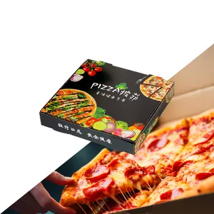 Caja de embalaje de grado alimenticio de 12, 14, 16 y 18 pulgadas, caja de pizza de lujo corrugada con logotipo personalizado, embalaje para llevar, cajas de pizza de papel Kraft
