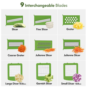 Cortador de verduras multifuncional 9 en 1, cortador de verduras en espiral, contenedor de verduras, cortador de verduras para fruta de tomate - Product Image 2