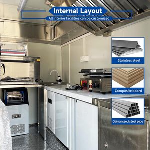 Fiberglass foodtruck container mobiele keuken buitenkoffiekar cocktail foodtruck cateringtrailer roest - Product Image 2