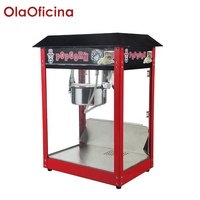 Machine à Popcorn Commerciale Rouge à Motif Exquis 1360W Haute Puissance 220V Fenêtre Transparente Production Élevée Multi-Tension Cinéma Centre Commercial
