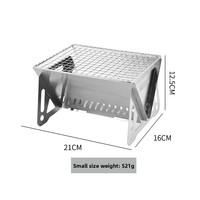 Barbecue portable Sunsbuild en acier inoxydable, mini fourneau de cuisson léger, pliable, à bois, pour le camping en solo, la cuisson