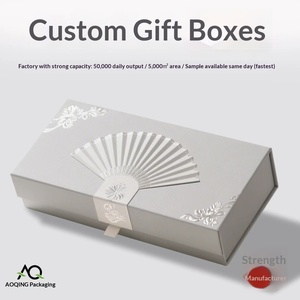 Caja de Regalo Personalizada de Estilo Chino Vintage para Fans, Marcapáginas e Incienso - Product Image 2