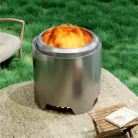 Brûleur à bois en acier inoxydable 2025 le plus vendu, sans fumée, autoportant, longue durée, foyer extérieur, aventures en plein air, jardin, feu de joie