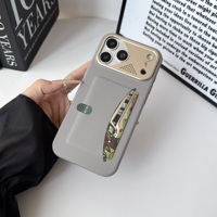 Casing HP Motif Kotak-kotak dengan Tempat Kartu Tersembunyi Untuk iPhone 18Pro Max 17 16 Pro Max, Pelindung Lensa Logam Penuh, Tombol Kamera AI