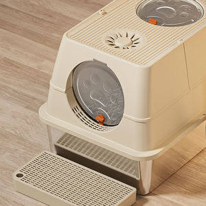 Duurzame hygiënische kattenbak met roestvrijstalen constructie, verwijderbare bovenkant en hoge zijden. - Product Image 6