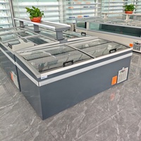Congélateur horizontal combiné pour îlot central, idéal pour la conservation des aliments et la réfrigération des glaces