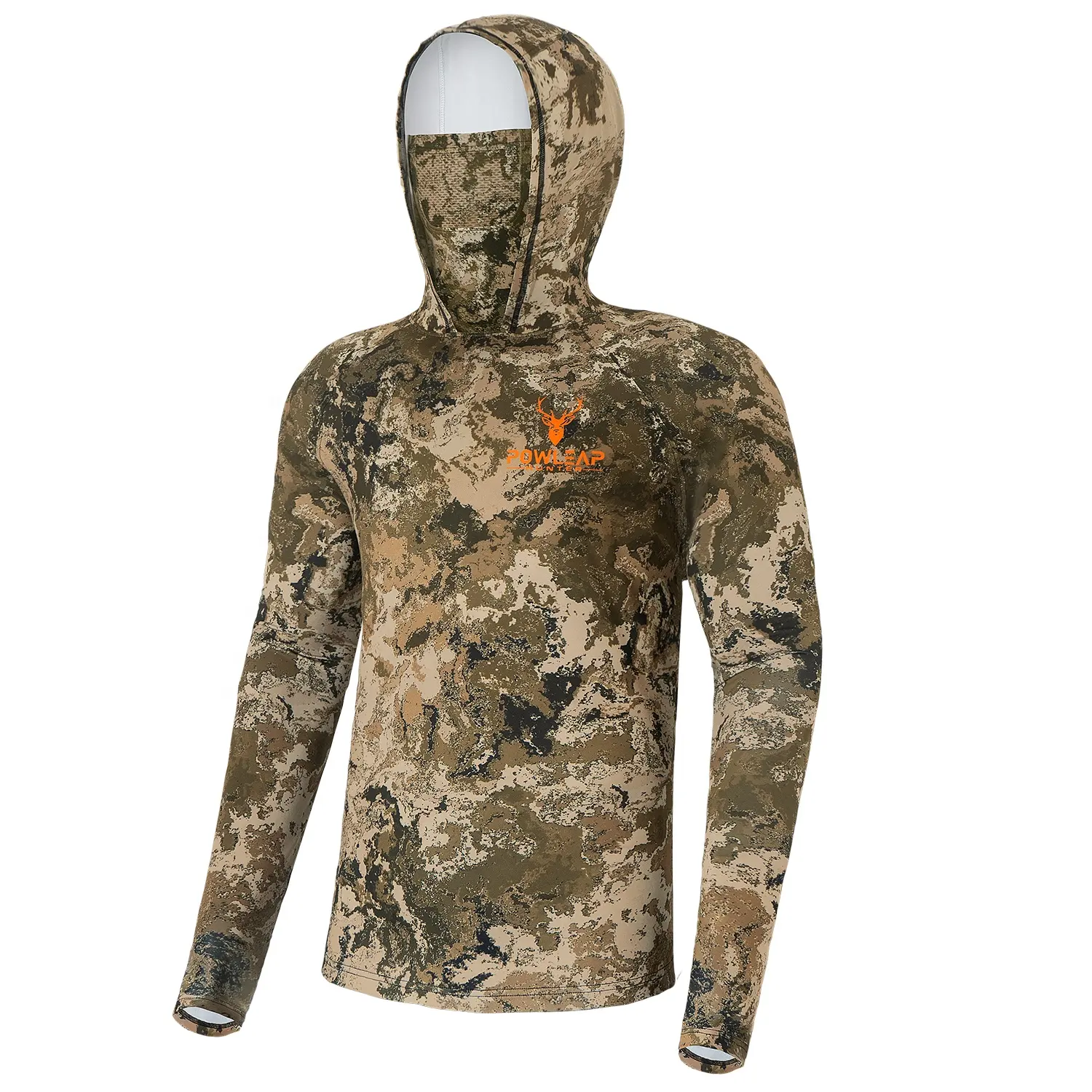 Personnalisable 2024 Offre Spéciale OEM ODM Custom Hunting Camo Hoodie avec masque facial intégré Camouflage Shirts Factory