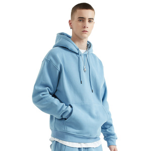 Felpe con Cappuccio da <span class=keywords><strong>Uomo</strong></span> Personalizzate OEM ODM in Cotone Spesso Tinta Unita Basic da 345g - Product Image 1