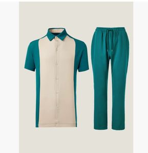 5 nuevos trajes étnicos populares <span class=keywords><strong>africanos</strong></span> para <span class=keywords><strong>hombres</strong></span> con camisa de manga corta bordada de alta calidad y pantalones largos conjunto de dos piezas - Product Image 2