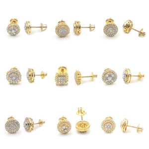 Fine Jewelry Hotsale 10K 14K 18K Real <strong>Solid</strong> <strong>Gold</strong> <strong>Earring</strong> Natural Diamond Round Cut Screw Back Stud <strong>Earring</strong> Jewelry for Women Men - Product Image 6
