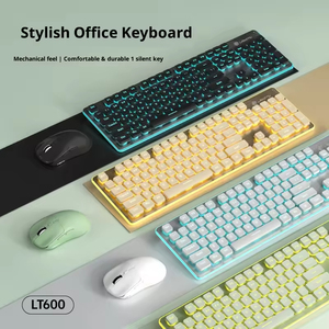 Mechanical Feel Silent Wireless Keyboard Waterproof Office Keyboard For Laptop <b>Computer</b> Gift Keyboard And Mouse Combo Set - Product Image 2