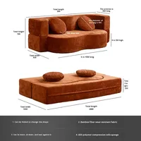 Sofá de Terciopelo Comprimido 25, Nuevo Sofá Cama Plegable de Doble Uso para Apartamentos Pequeños, con Esponja Integrada y Compresión al Vacío