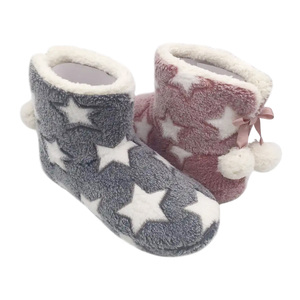 Botas <span class=keywords><strong>de</strong></span> invierno para mujer, zapatos cálidos con forro <span class=keywords><strong>de</strong></span> felpa para casa con pompones, zapatillas <span class=keywords><strong>de</strong></span> interior, botines - Product Image 3