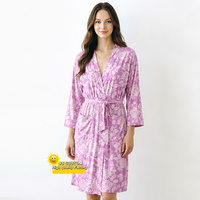 Peignoir long en modal de haute qualité personnalisé par le fabricant pour femme, robes de nuit en bambou, vêtements de nuit pour femme, vêtements d'intérieur