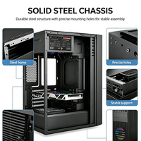 Boîtier PC Gaming Micro ATX en Stock Usine, Boîtier d'Ordinateur Mid-Tower avec Ventilateur de Refroidissement RGB pour Assemblage de Hôte de Bureau