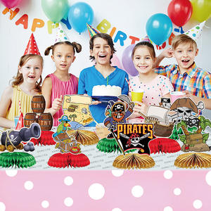 9 pièces décoration d'Halloween <span class=keywords><strong>Pirate</strong></span> fête d'anniversaire décoration de table boule en nid d'abeille décoration Pirates <span class=keywords><strong>des</strong></span> Caraïbes ensemble d'anniversaire - Product Image 4