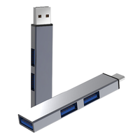 Hub Divisor de Estación de Acoplamiento USB-C de 4 Puertos y 1 Tipo 3.0 5 en 1 con Adaptador OTG para Carga de Portátiles y Funciones de Conversión de Datos