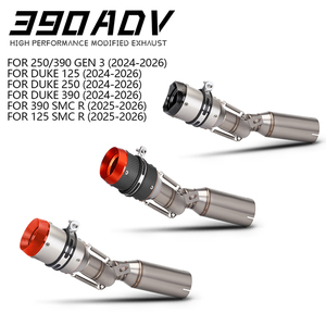Para <span class=keywords><strong>DUKE</strong></span> 390 <span class=keywords><strong>250</strong></span> 125 2024 - 2026 Tubo de <span class=keywords><strong>Escape</strong></span> de Motocicleta, Tubo Intermedio de 51mm, Silenciador - Product Image 1