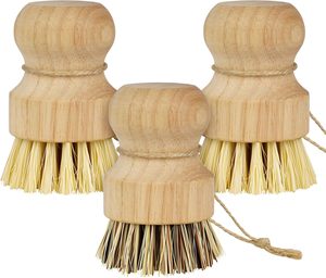Natural Eco-Friendly Bamboo Handle Kitchen Cleaning Scourer <b>Brush</b> with Degradable Sisal for Dish Pot Bottles <b>Scrubbing</b> - Product Image 1