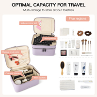 Sac à cosmétiques en cuir NOVOTE au prix d'usine pour femmes, sac de voyage portable à double compartiment, accessoires de voyage personnalisables, sacs à maquillage