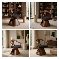 Bentwood Hunde- & Katzenbett, 360° drehbarer Haustier-Relaxsessel, Luxuriöses Skulpturales Haustiermöbel für den Innenbereich
