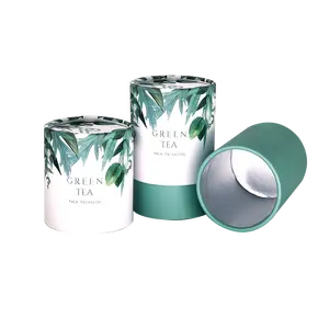 Tea paper tube packaging food grade cardboard cylinder container for tea round box packaging