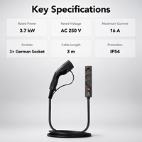 Nouvel adaptateur de charge véhicule-chargeur JOYCHARGE V2L Type 2 16A 3,7 kW avec 3 prises allemandes