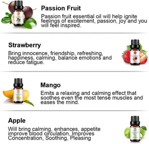 Huile parfumée fruitée Pomme Pêche Noix de coco Cerise Ananas – Ensemble d'huiles essentielles d'aromathérapie pour diffuseur, savon et fabrication de bougies - Product Image 3