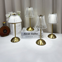 Lampe de bureau LED de haute qualité, lampe de table rétro en métal, rechargeable par USB, sans fil, lampe de table en cristal pour chambre à coucher, salon, bar