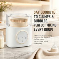 Chauffe-biberon électrique portable entièrement automatique avec batterie 1200 mAh et veilleuse pour préparation de lait en poudre (0-12 mois)