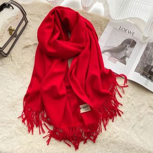 Elegante Chal de Invierno Estilo Largo, Color Sólido, Tipo Cachemira, Versátil, con Borlas, para Parejas, para Mantener el Calor, YHK0091 - Product Image 6