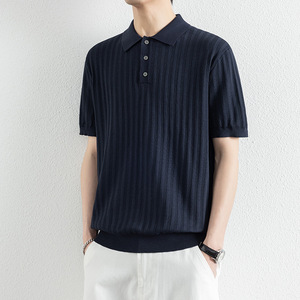 Chemise en toile tricotée pour homme, manches courtes, respirante, décontractée, en polyester, pour un usage quotidien - Product Image 4