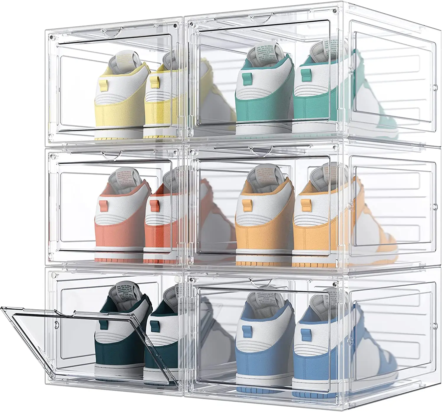 Caixa De Armazenamento Clássico Transparente Plástico Sneaker Empilhável Sapato Armazenamento Display Caixas Drop Front Acrílico Clear Shoe Box