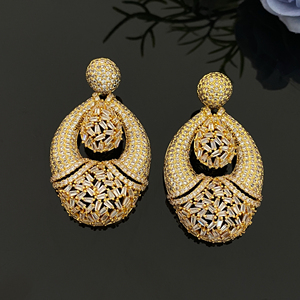 Moda lujo encanto chapado en oro 2 piezas conjunto de joyas corazón flor colgante collar y pendientes regalo - Product Image 3