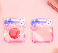 Pochette refermable personnalisée découpée sur mesure, motif dessin animé mignon, sac d'emballage transparent en plastique en forme de pot pour petits cadeaux et collations