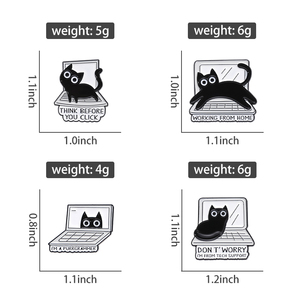 Broches <span class=keywords><strong>de</strong></span> esmalte <span class=keywords><strong>de</strong></span> gato negro personalizados PENSAR <span class=keywords><strong>ANTES</strong></span> <span class=keywords><strong>DE</strong></span> HACER CLIC Broches Insignias <span class=keywords><strong>de</strong></span> solapa TRABAJANDO DESDE CASA Regalo <span class=keywords><strong>de</strong></span> joyería divertido para amigos - Product Image 6