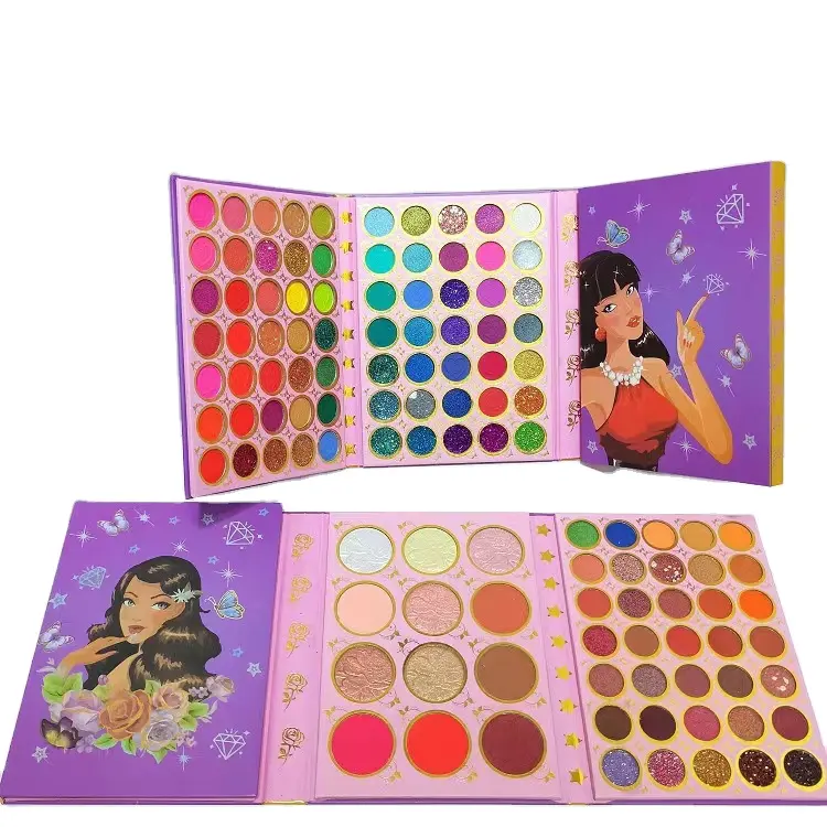 Bella Ultramo Neueste Make-up-Paletten Selena-Palette Langlebiger, hoch pigmentierter Lidschatten 4 Seiten Farben Lidschatten trocken