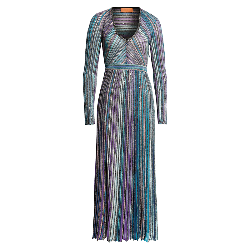 Color Block Evening Dress Stylish Elegant Fashion