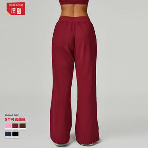 Pantalones Deportivos de Cintura Alta y Pierna Ancha para Mujer, con Cordón Ajustable y Bolsillos, Transpirables, Casuales, Largos, para Deportes y Uso Diario - Product Image 4