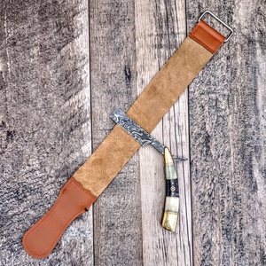 高品质直刀剃须刀折叠剃须磨刀器磨刀带皮革磨刀器 - Product Image 4